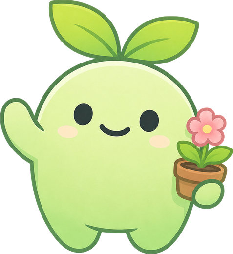 花を持っているLIFLOくん